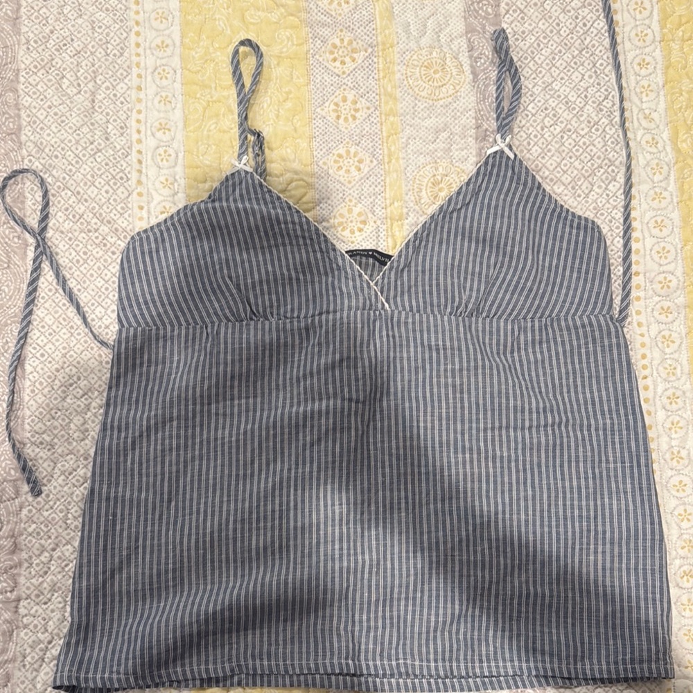 Striped Blue Spaghetti Strap Tank Top